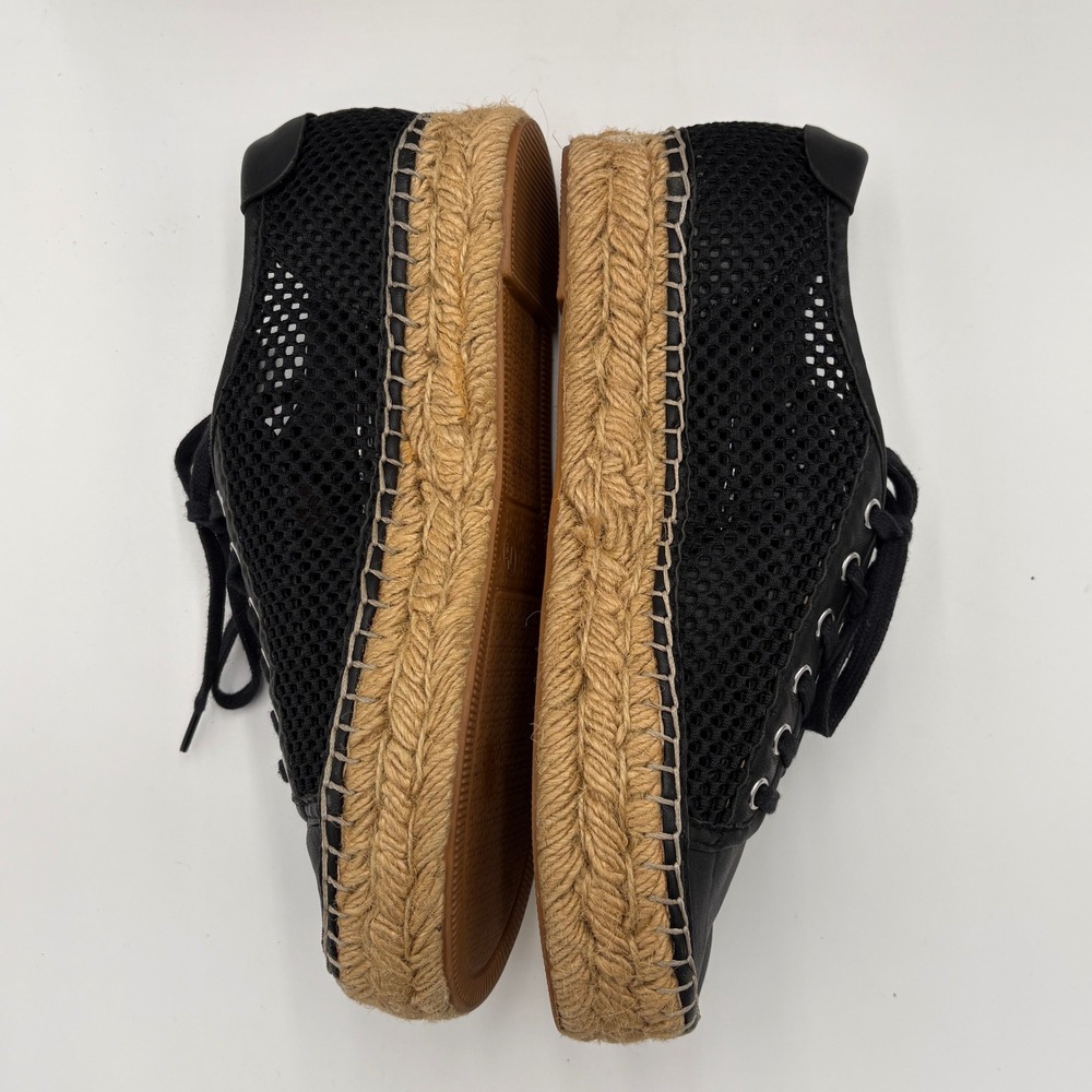 Marc Fisher LTD Womens Sneakers 7.5 Black Mesh Leather Platform Espadrille - Picture 7 of 8